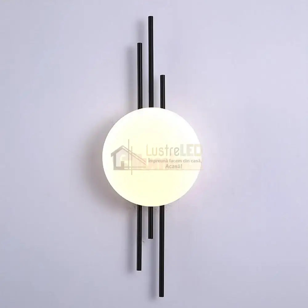 Aplica LED 20W Luxury Fine Lines Black NEAGRA / APLICA PERETE / MINIMALIST DESIGN Wall Light Fixtures