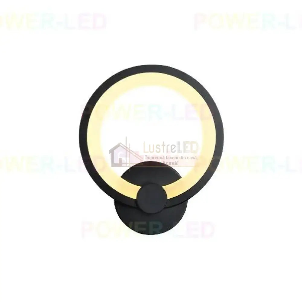 Aplica Led 24W Round Negru 3 Functii Wall Light Fixtures