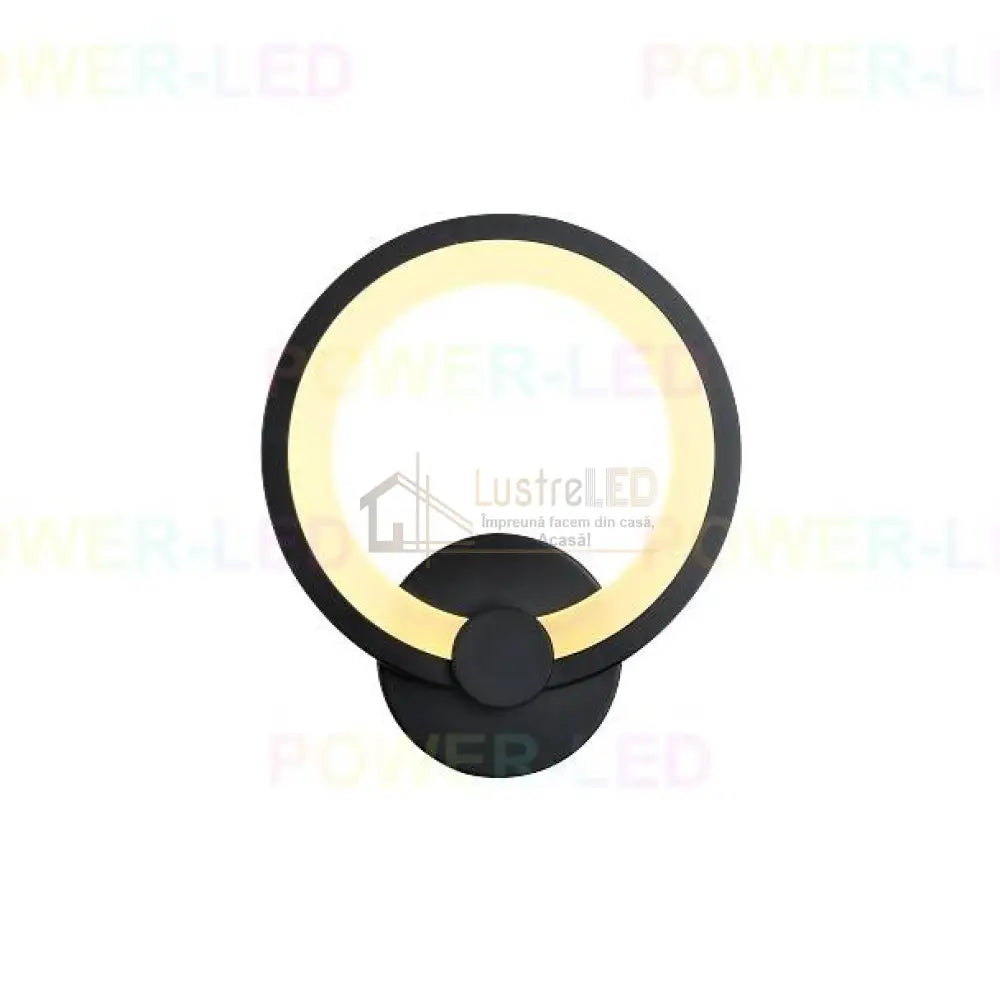Aplica Led 24W Round Negru 3 Functii Wall Light Fixtures