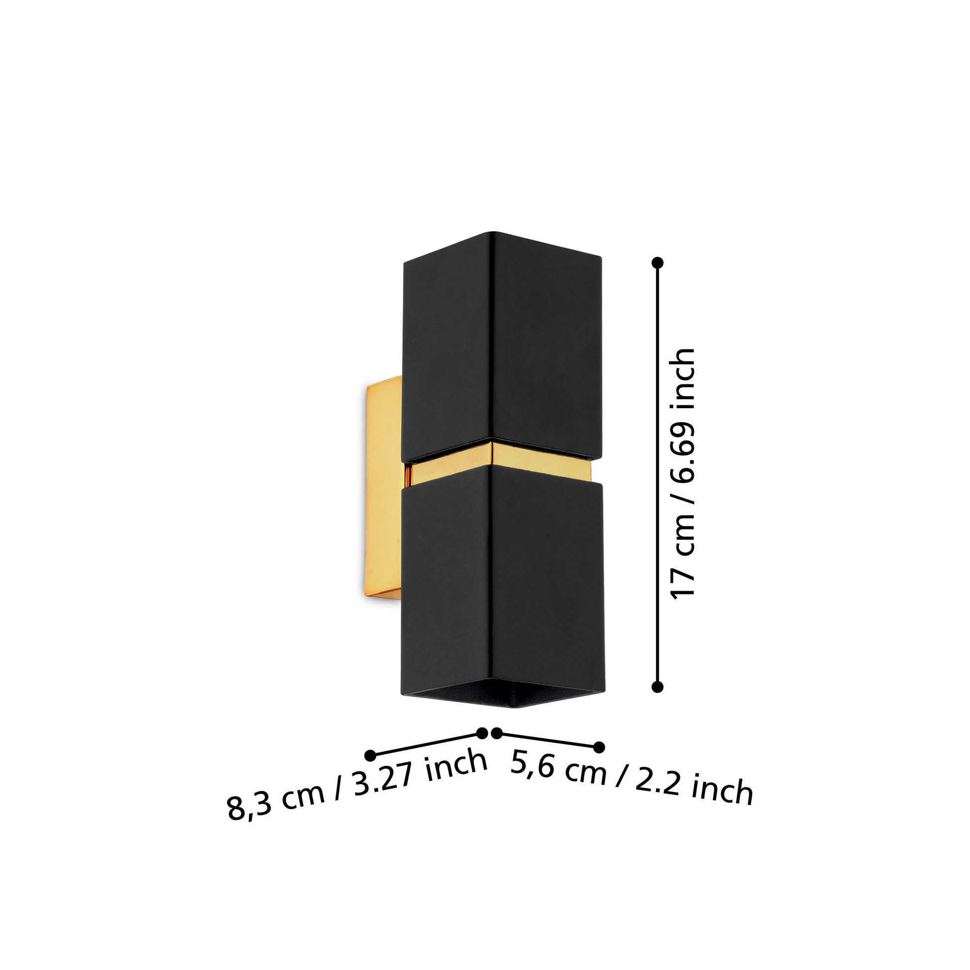 Aplica LED PASSA Negru+Auriu