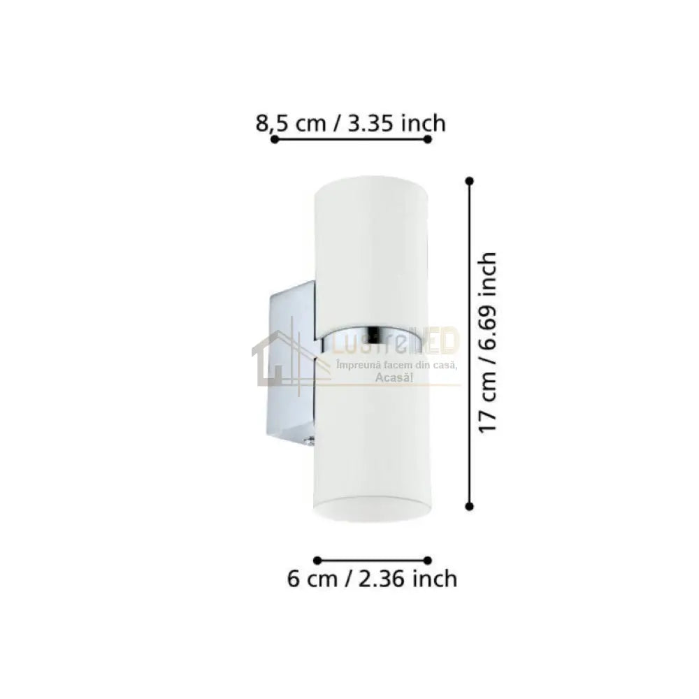 Aplică LED 2X3W ALB cu Crom lustreled.ro