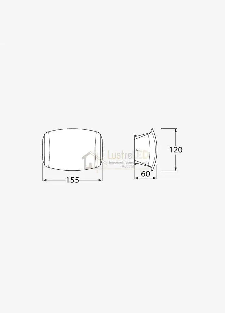 Aplica Led 3.2W Cct Abram Exterior Neagra Fumagalli Exterior Light Fixture