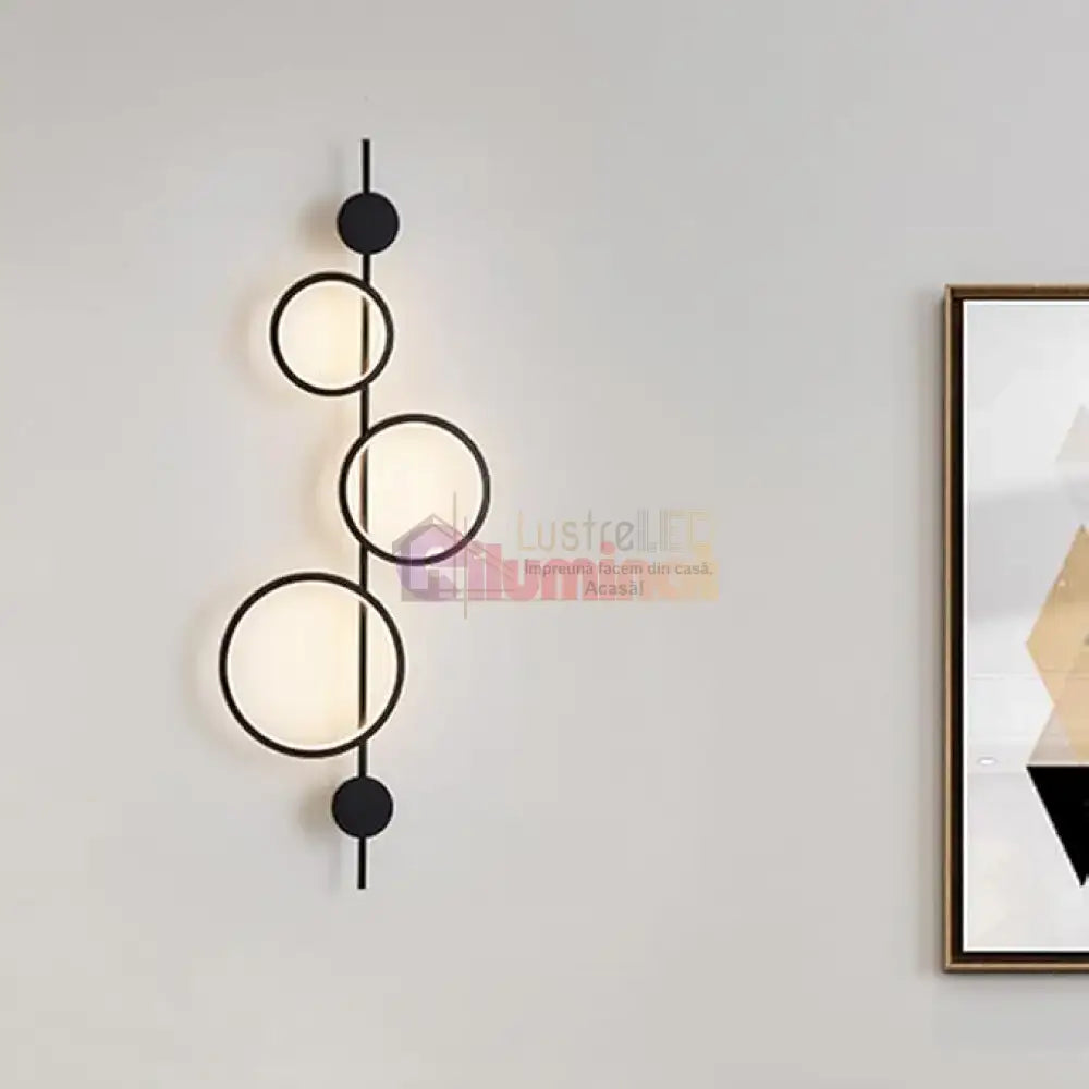 Aplica LED 40W TRIPLE ROUND BLACK 3 Functii lustreled.ro