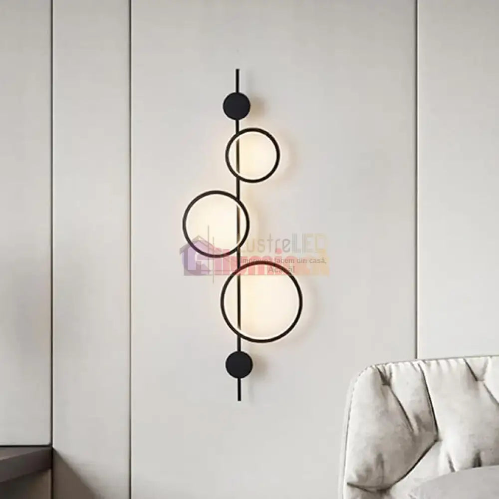 Aplica LED 40W TRIPLE ROUND BLACK 3 Functii lustreled.ro