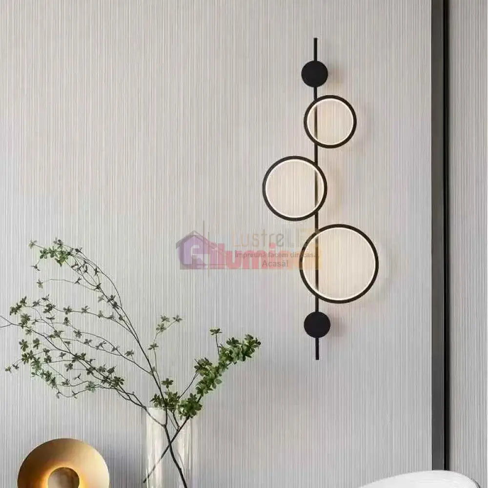 Aplica LED 40W TRIPLE ROUND BLACK 3 Functii lustreled.ro