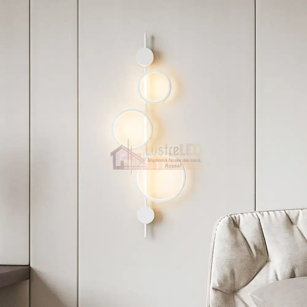 Aplica LED 40W TRIPLE ROUND WHITE 3 Functii APLICA PERETE / CIRCLE DESIGN / ALBA Wall Light Fixtures