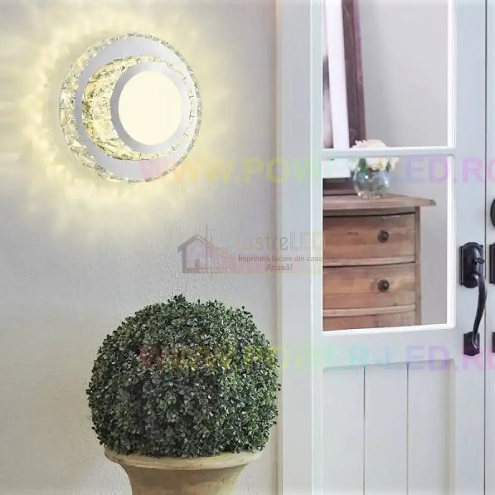 Aplica Led 72W Mat Rotunda Cristal Wall Light Fixtures