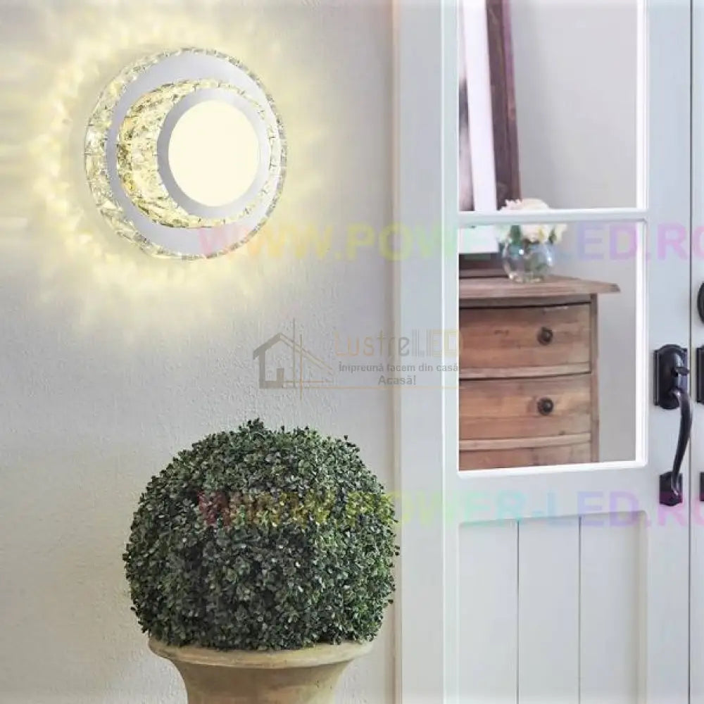 Aplica Led 72W Mat Rotunda Cristal Wall Light Fixtures