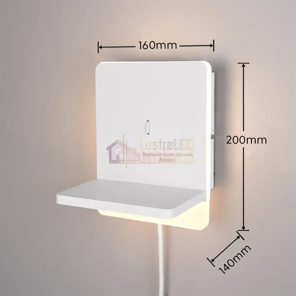 Aplica LED 9W cu Incarcare Wireless si Lumina Calda FAIRFIELD Alb ALBA / APLICA PERETE Wall Light Fixtures