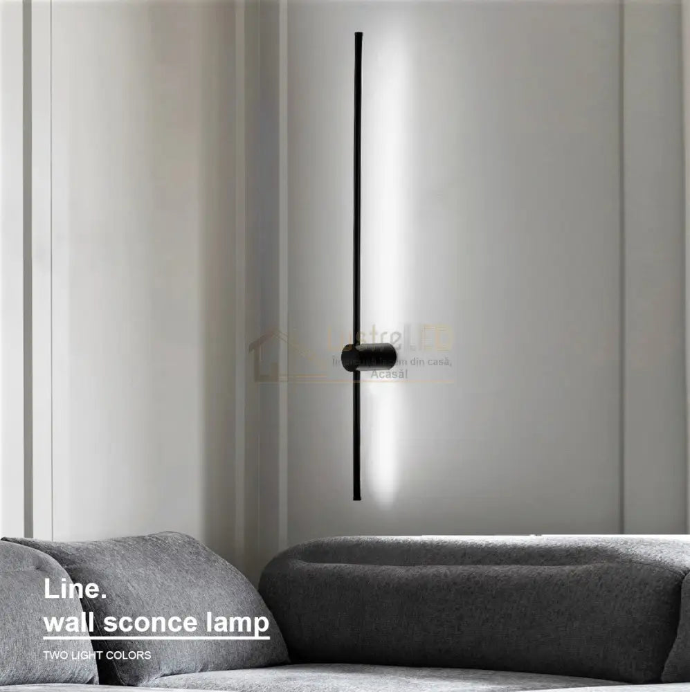 Aplica Led Alpine 12W 60Cm Black Wall Light Fixtures