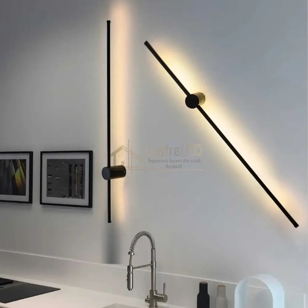 Aplica Led Alpine 12W 60Cm Black Wall Light Fixtures