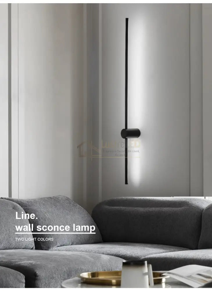 Aplica Led Alpine 12W 60Cm Black Wall Light Fixtures