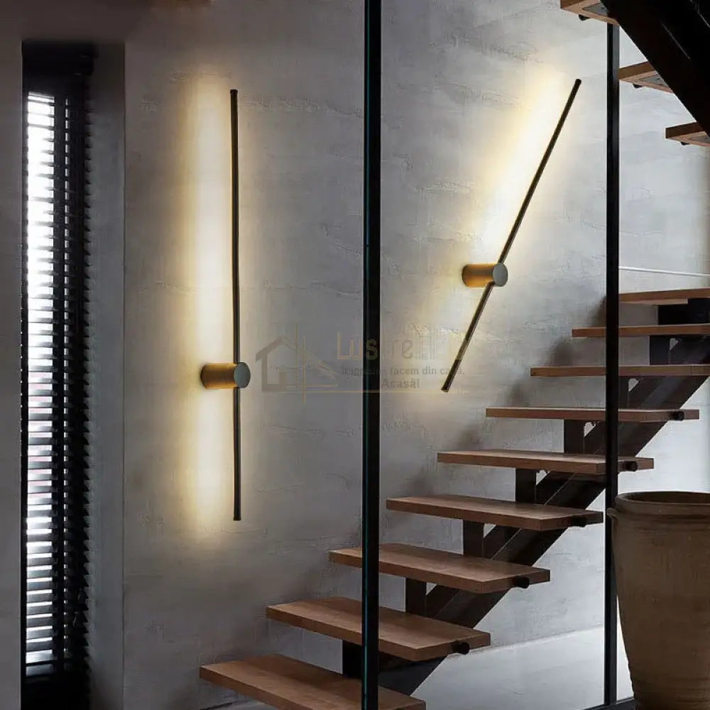 Aplica Led Alpine 12W 60Cm Black Wall Light Fixtures