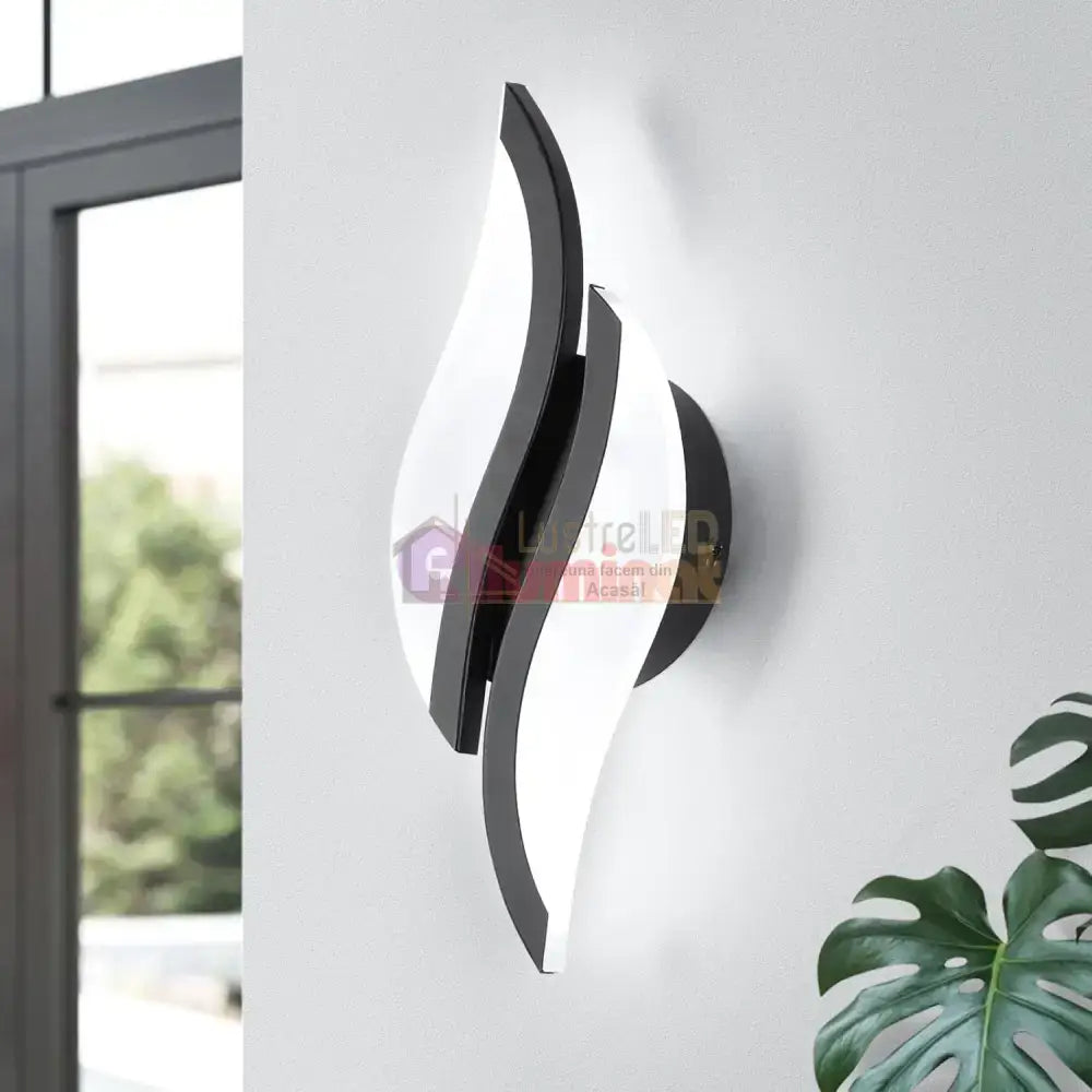 Aplica LED ASCO 8W Neagra Echivalent 40W lustreled.ro