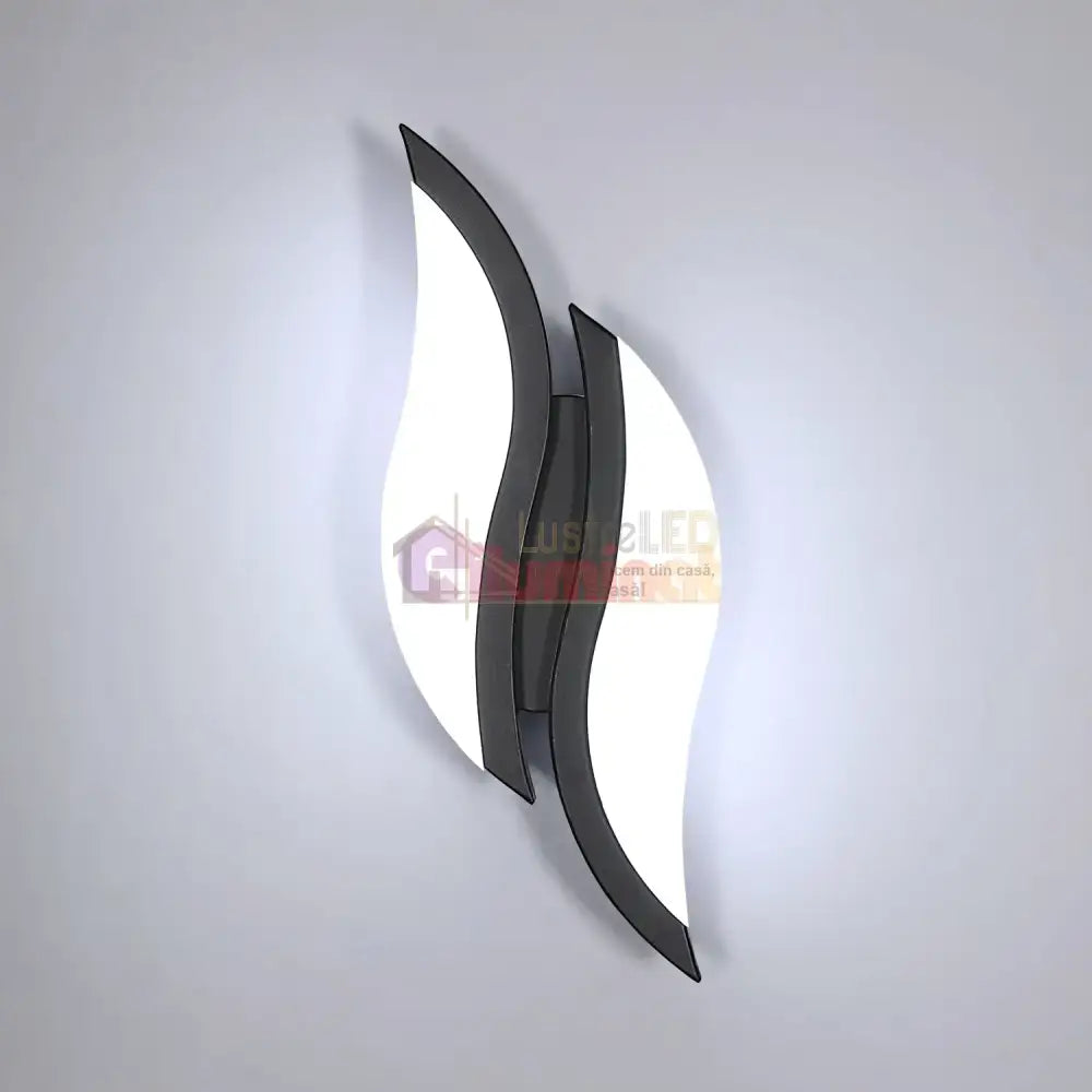 Aplica LED ASCO 8W Neagra Echivalent 40W lustreled.ro