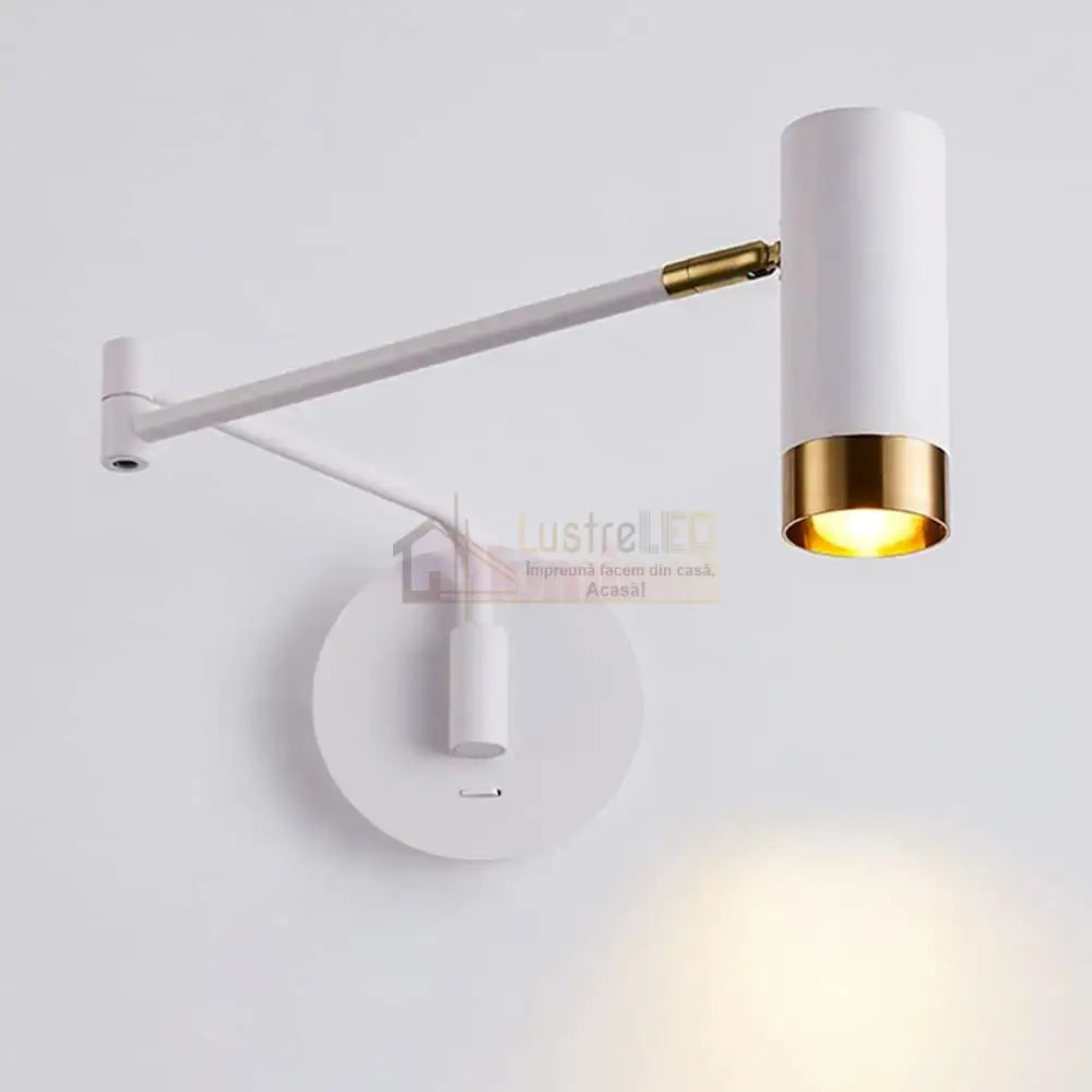 Aplica Led Avani Reglabila Alb + Auriu Wall Light Fixtures