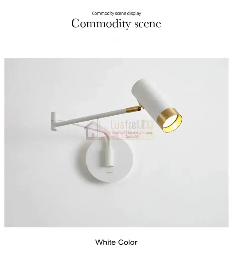 Aplica Led Avani Reglabila Alb + Auriu Wall Light Fixtures