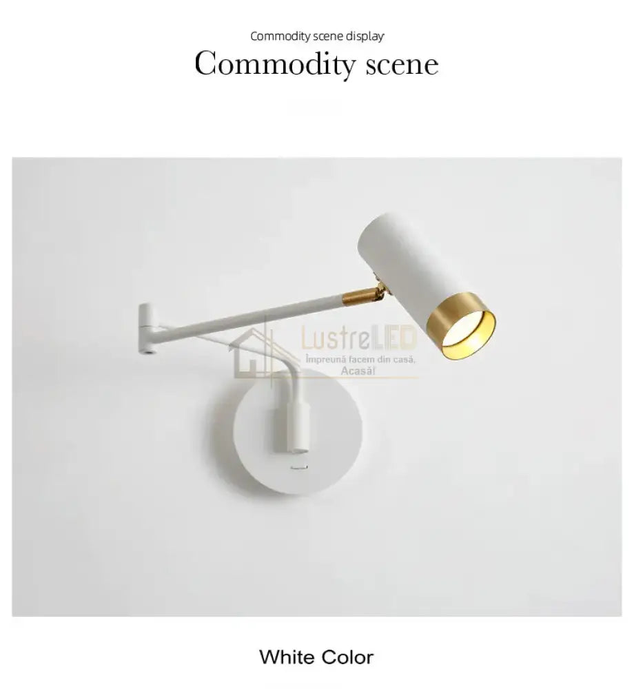 Aplica Led Avani Reglabila Alb + Auriu Wall Light Fixtures