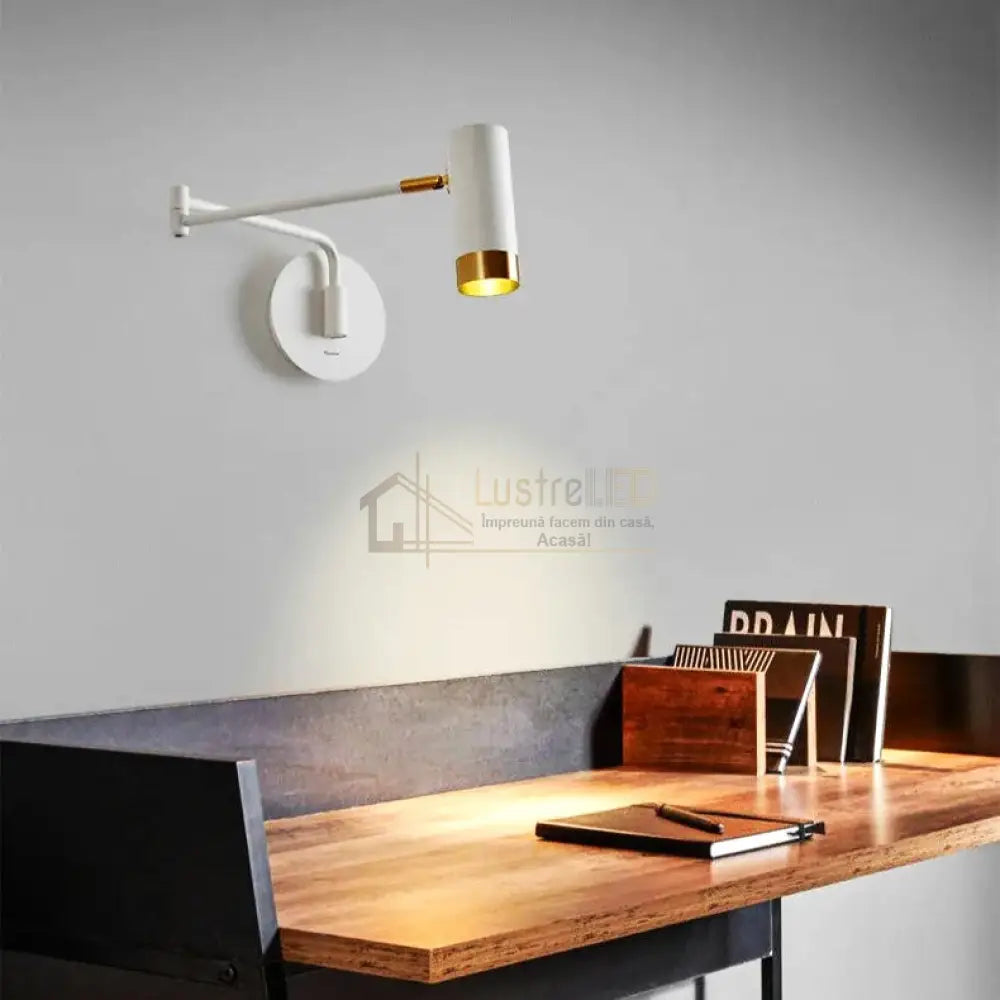 Aplica Led Avani Reglabila Alb + Auriu Wall Light Fixtures