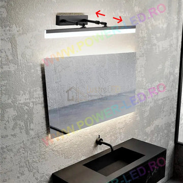 Aplica LED Baie 36W 53cm Neagra Reglabila C9067BK