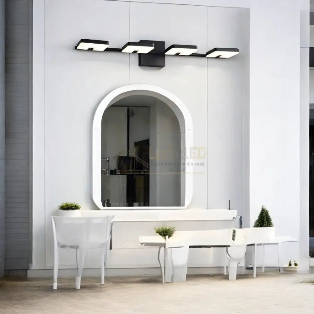 Aplica Led Baie 40W 62Cm Neagra Reglabila Black Squares Wall Light Fixtures
