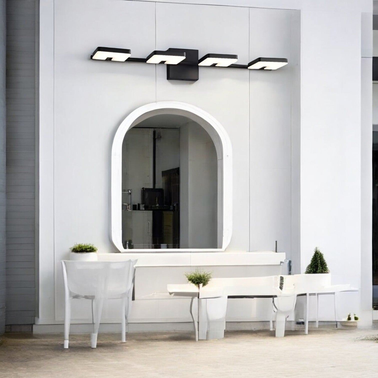 Aplica LED Baie 40W 62cm Neagra Reglabila Black Squares