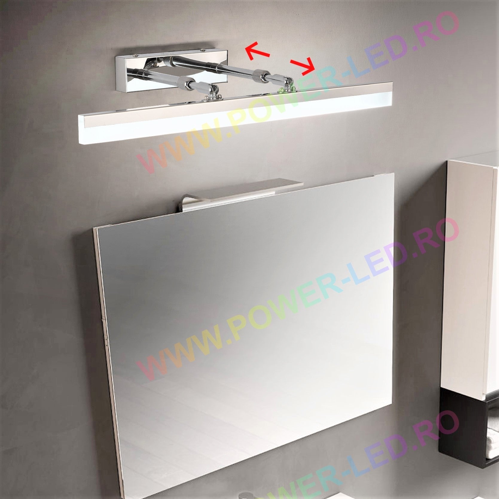 Aplica LED Baie 36W 53cm Chrome Reglabila C9067CH