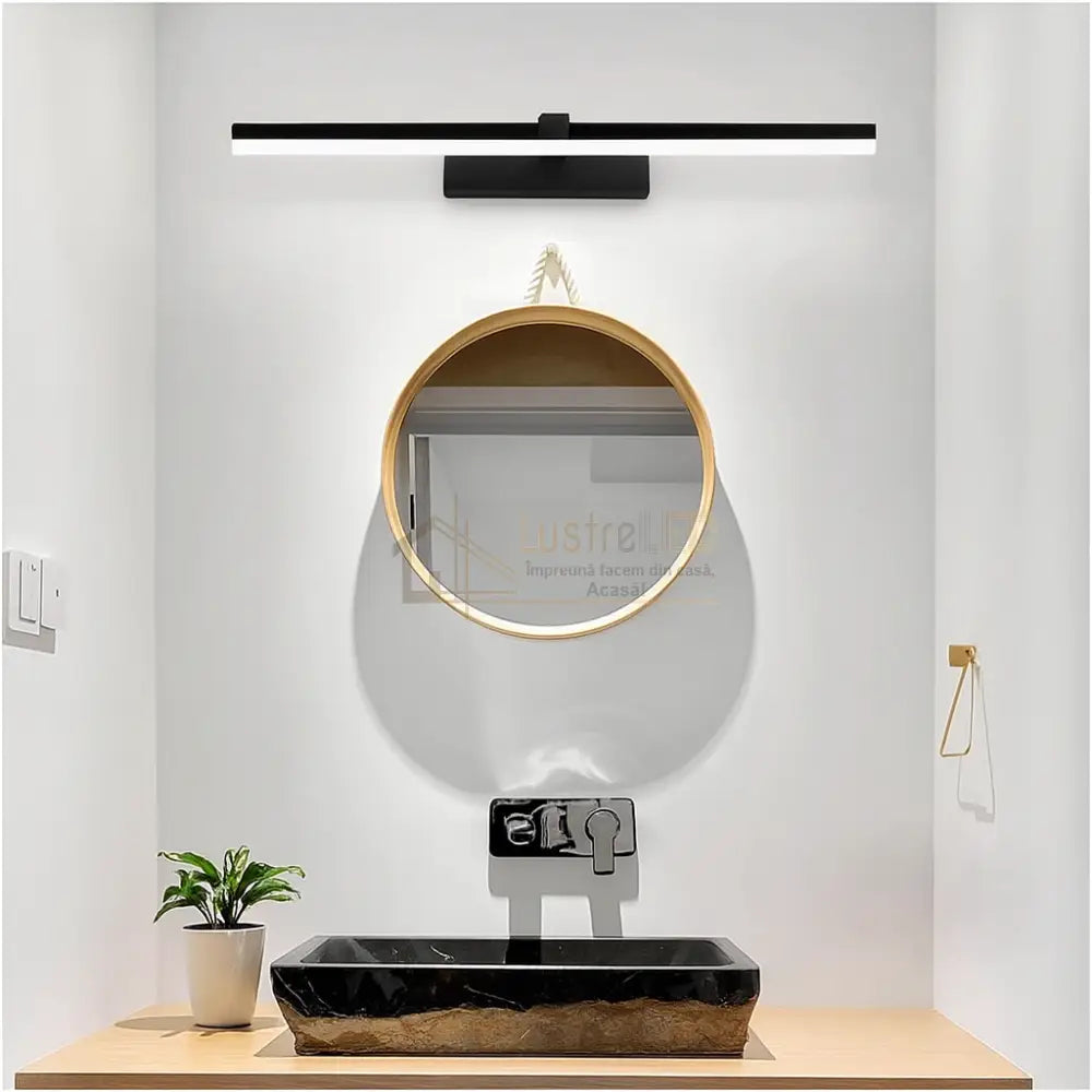 Aplica LED Baie Olyss 11W 56cm Neagra lustreled.ro