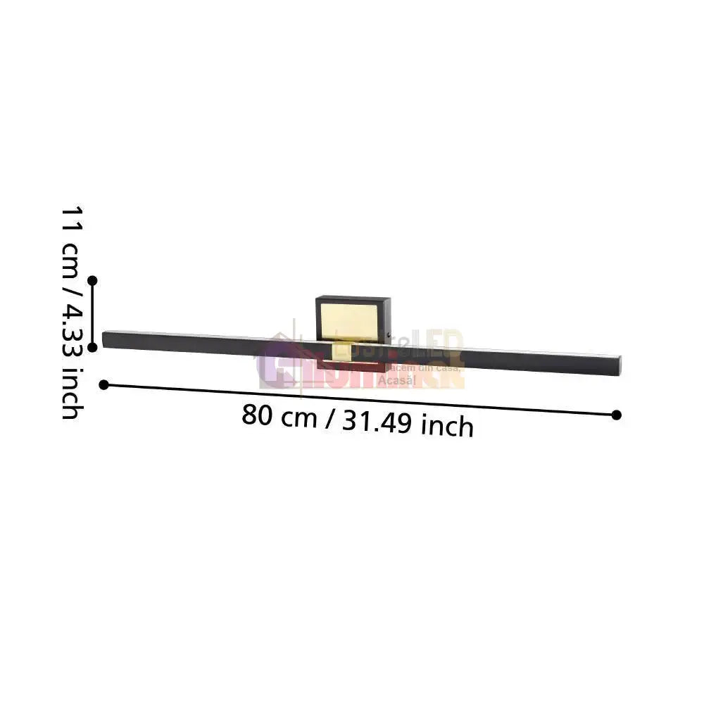 Aplica LED PEGUERA 18W 17.5W IP44 Neagra NEAGRA / 80CM Wall Light Fixtures