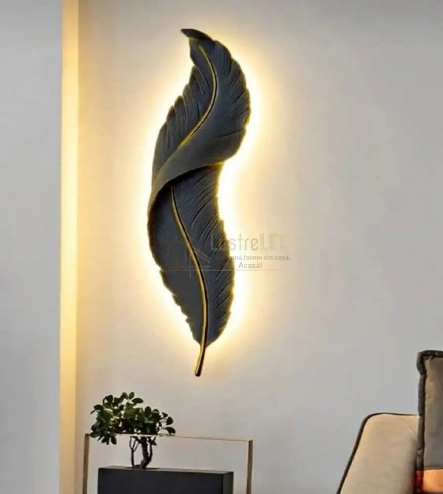 Aplica Led Black Luxury Feather Xxl 40W 90Cm Wall Light Fixtures