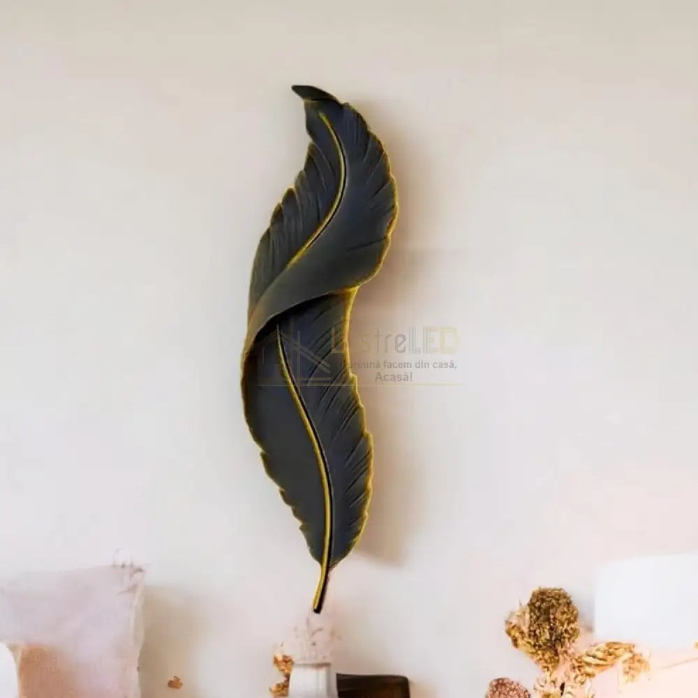 Aplica Led Black Luxury Feather Xxl 40W 90Cm Wall Light Fixtures