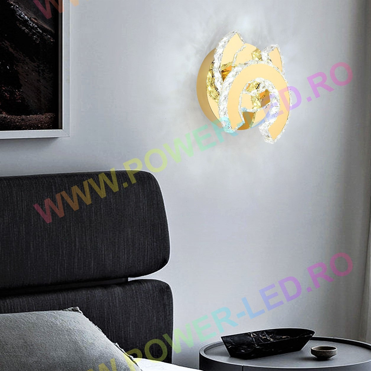 Lustra LED 32W CRISTAL Double C Gold