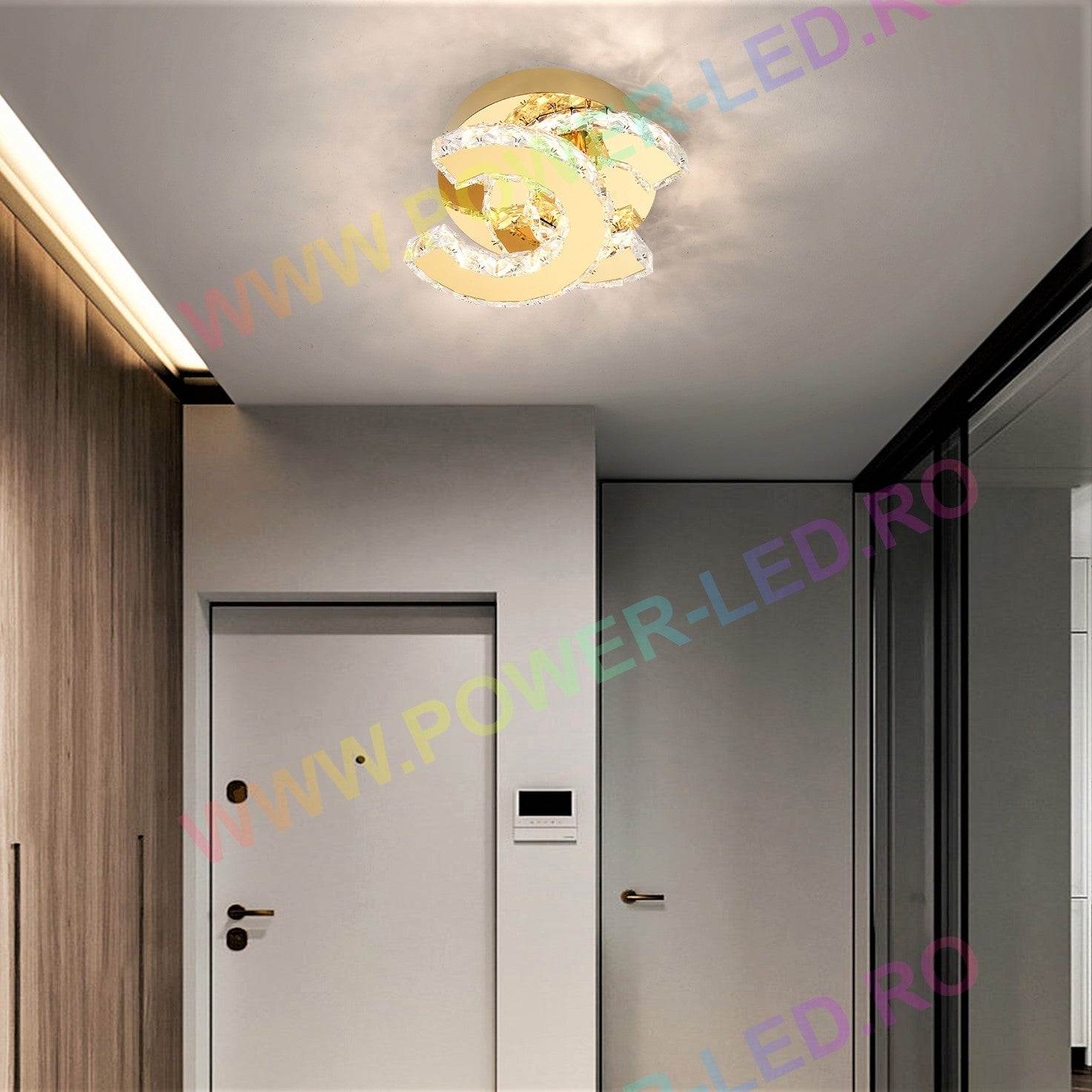 Lustra LED 32W CRISTAL Double C Gold