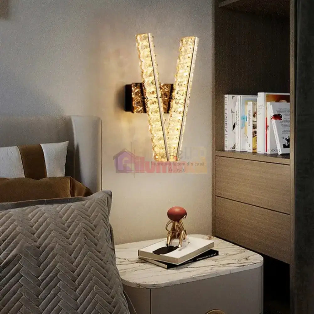Aplica LED Crystal Gold V Shape lustreled.ro