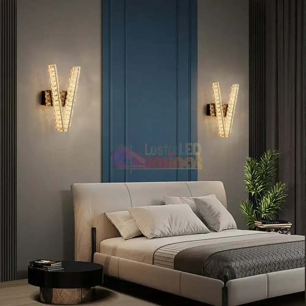 Aplica LED Crystal Gold V Shape lustreled.ro