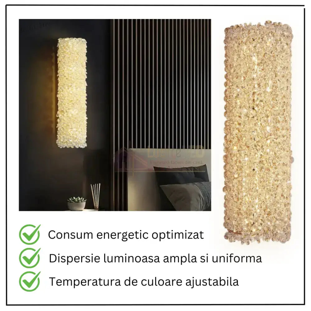 Aplica LED 21W Crystal Elegance CRISTAL / APLICA PERETE / TAVAN / CHROME Wall Light Fixtures