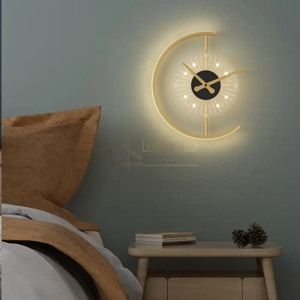 Aplica Led Cu Ceas 18W Nordic Style Clockwork Wall Light Fixtures