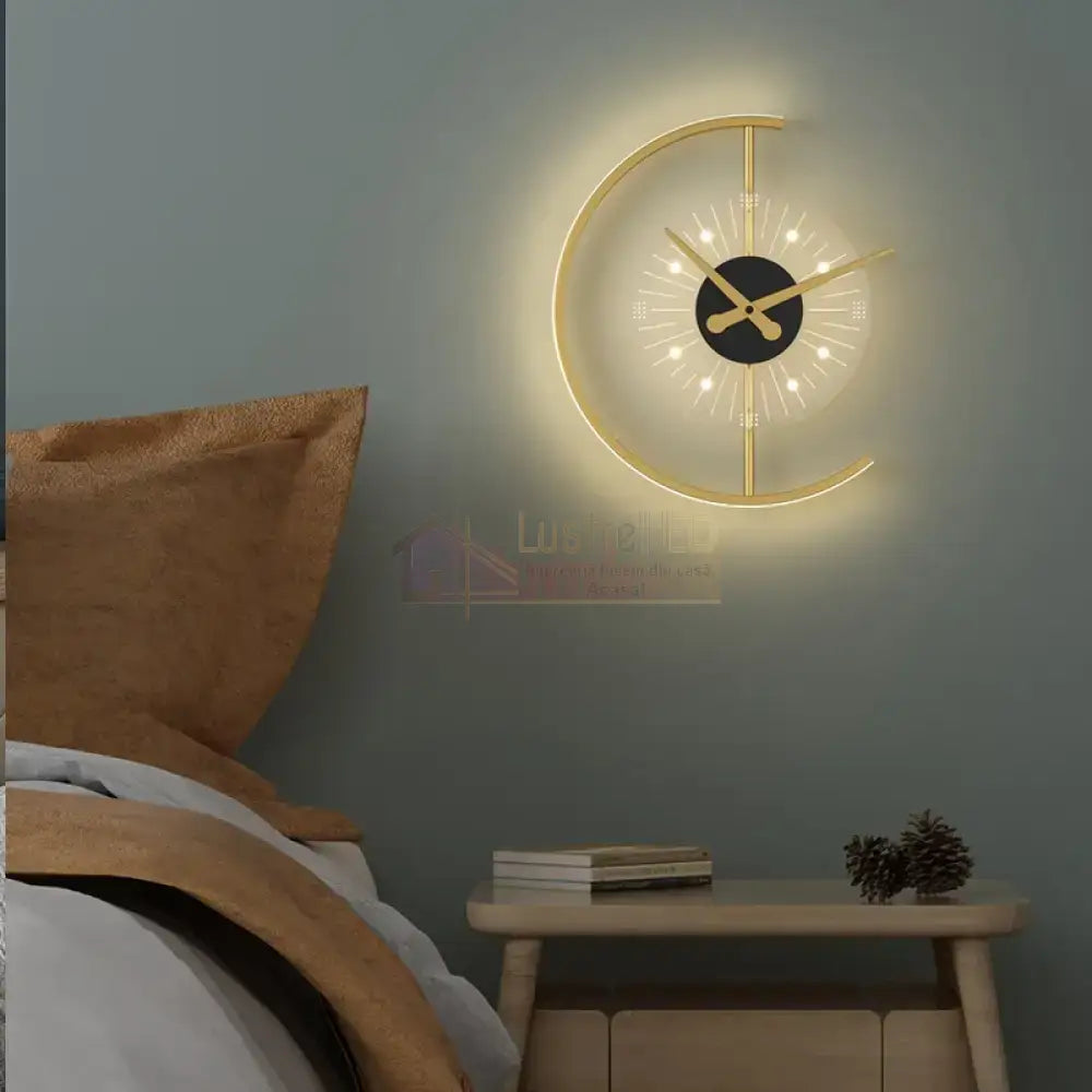 Aplica Led Cu Ceas 18W Nordic Style Clockwork Wall Light Fixtures