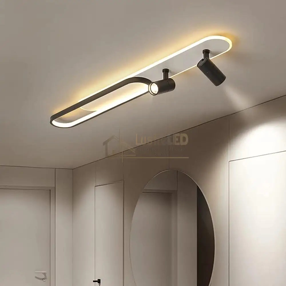 Aplica Led Cu Spoturi 80Cm Alb + Negru Echivalent 200W Lighting Fixtures