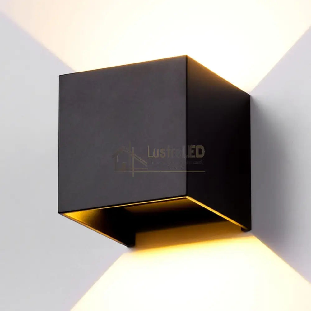 Aplica Led 10W Cube Exterior Neagra Fascicul Reglabil Wall Light Fixtures
