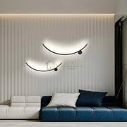 Aplica Led Curved Line 36W 60Cm Aplica Perete / Tavan Minimalist Design Neagra Wall Light Fixtures