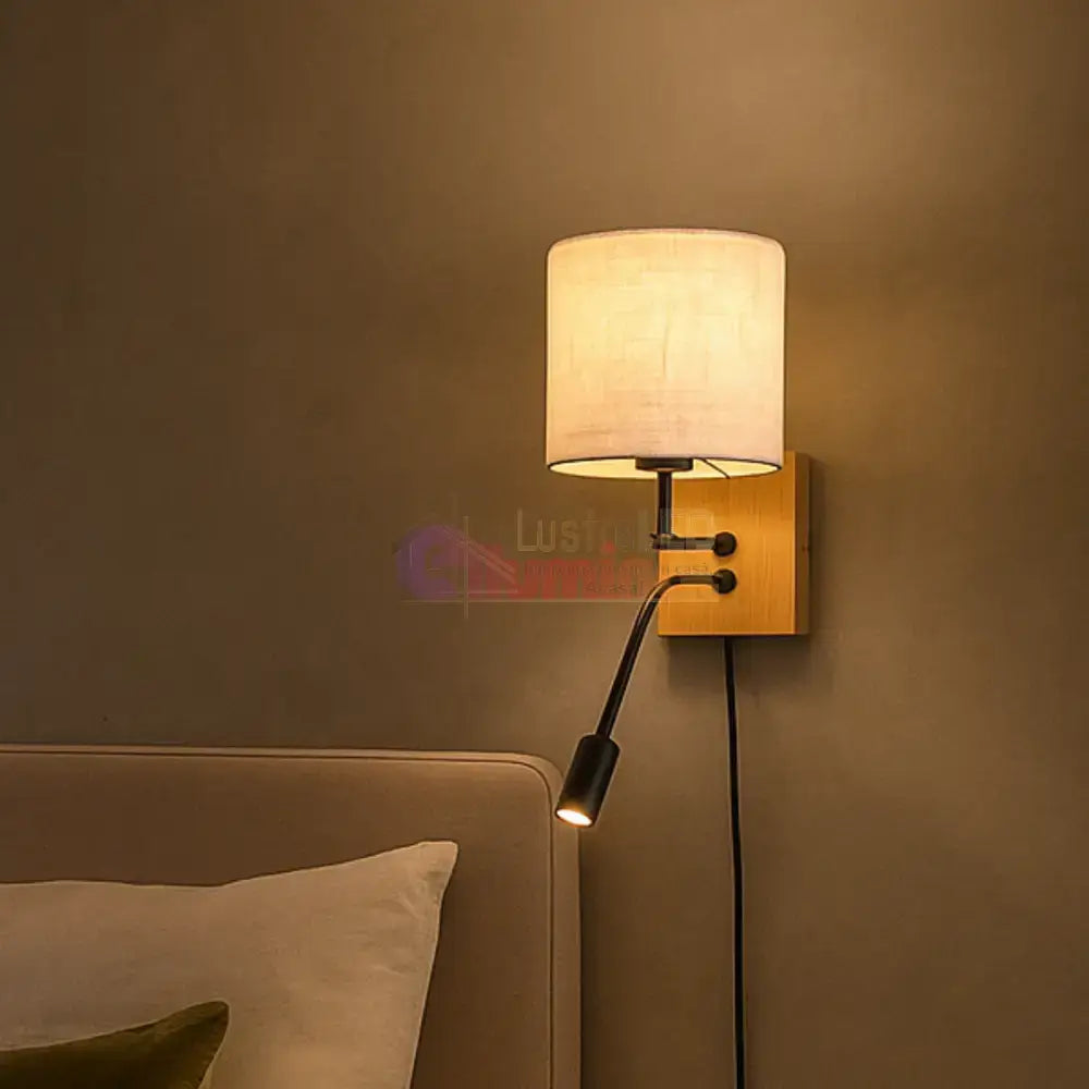 Aplica 1x E27 si LED NILAM Wood lustreled.ro