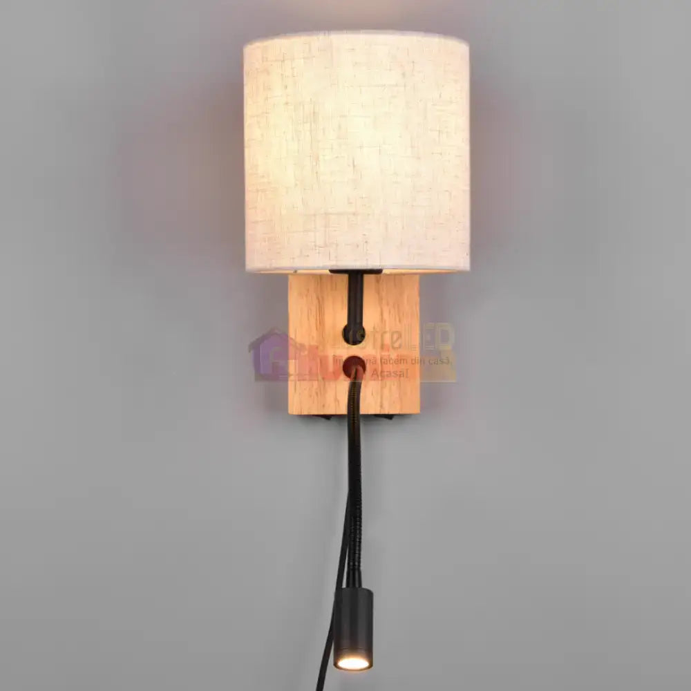 Aplica 1x E27 si LED NILAM Wood lustreled.ro