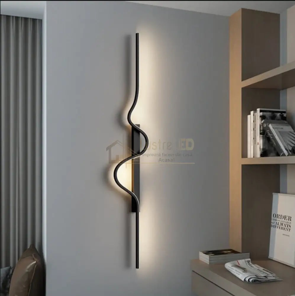 Aplica Led Dunes 36W 60Cm Aplica Perete / Tavan Minimalist Design Neagra Wall Light Fixtures