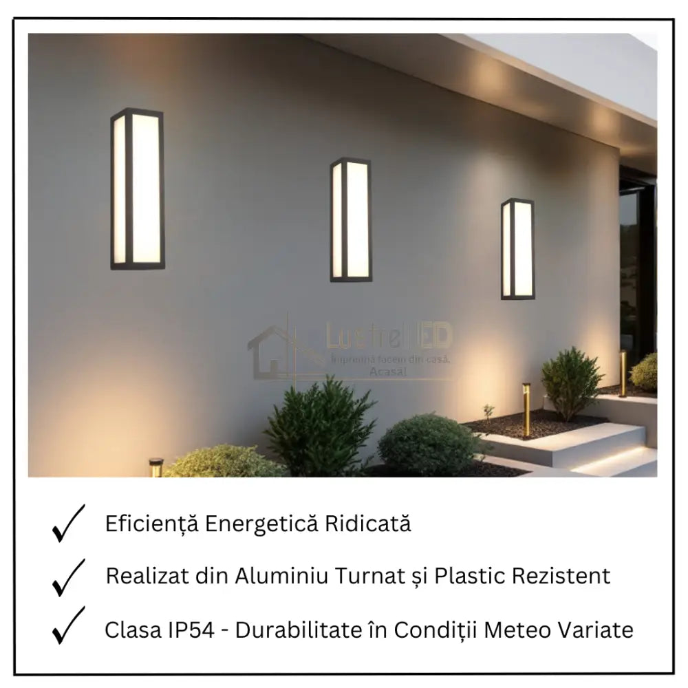 Aplica LED Exterior 10,5W FUERTE NEAGRA / APLICA PERETE / ALB CALD Wall Light Fixtures