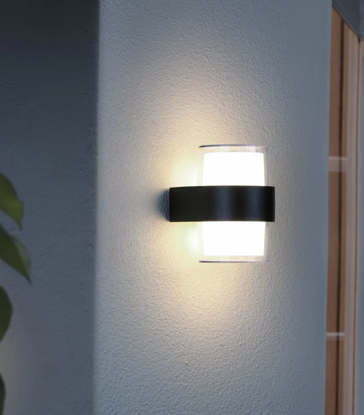 Aplica LED Exterior 12W Neagra Kuga ROUND Echivalent 100W