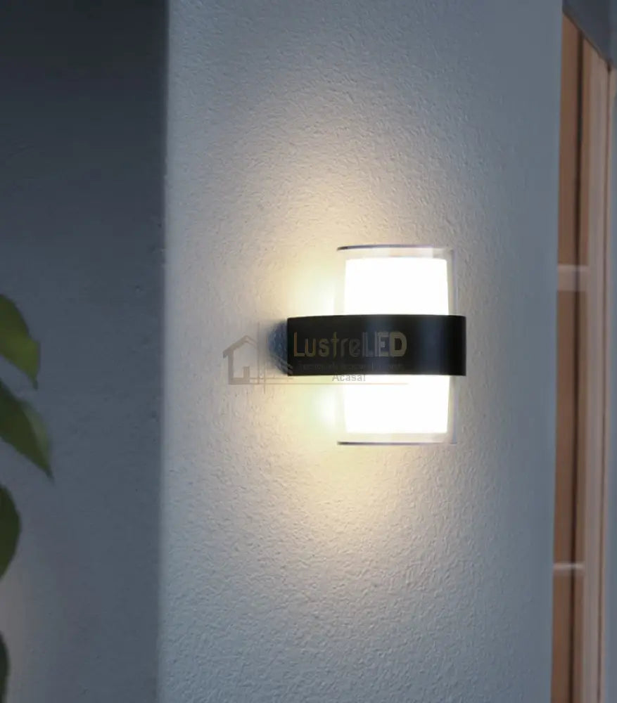 Aplica Led Exterior 12W Neagra Kuga Round Echivalent 100W Wall Light Fixtures