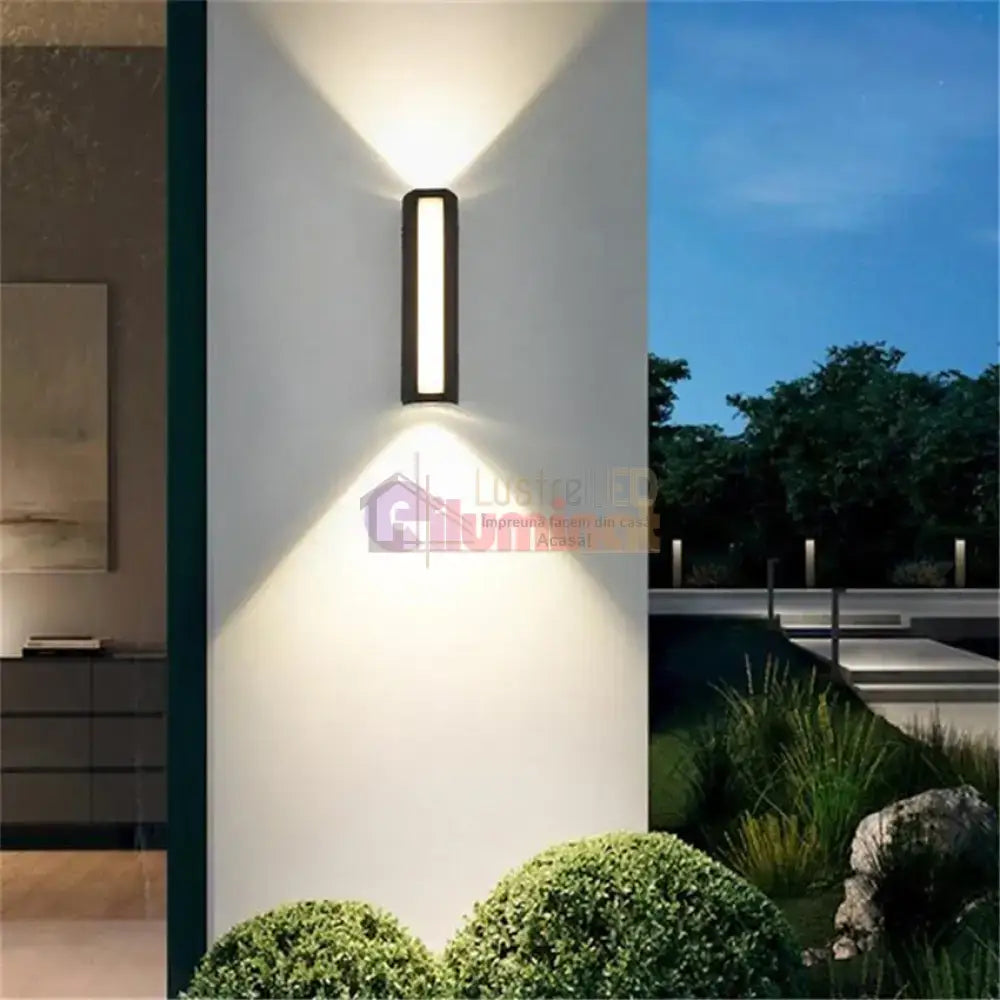 Aplica LED Exterior 12W Neagra Iluminare 3 unghiuri lustreled.ro