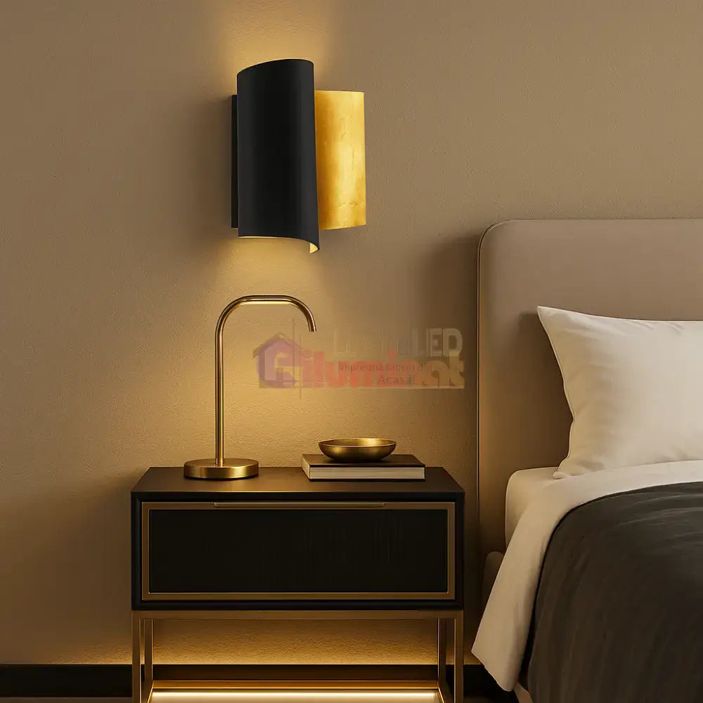 Aplica LED 40W FALICETTO GOLD & BLACK EGLO 98759 lustreled.ro