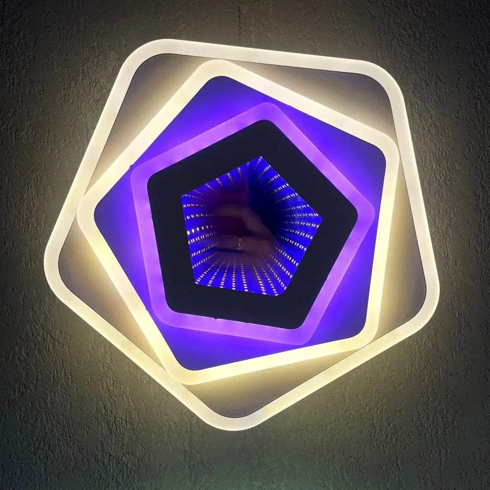 Aplica Led Galaxy 3D Pentagon Rgb Echivalent 300W Lighting Fixtures